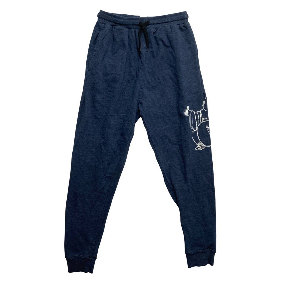 True Religion Joggers Mens Small Blue Loungewear Buddha Guitar Graphic
